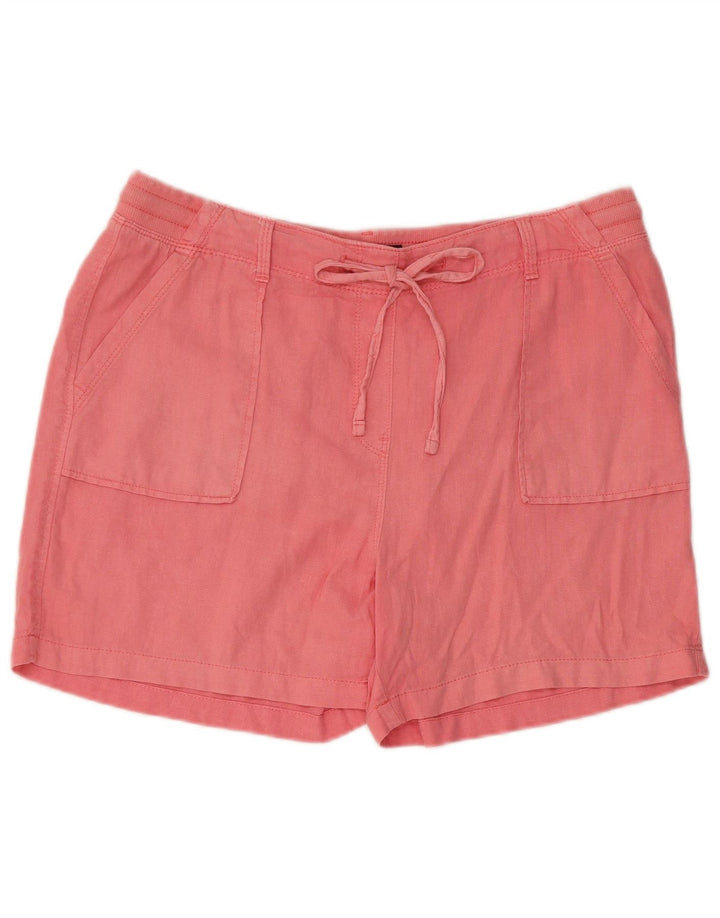 Marks & Spencer Womens Shorts UK 14 Large W34 Pink Linen