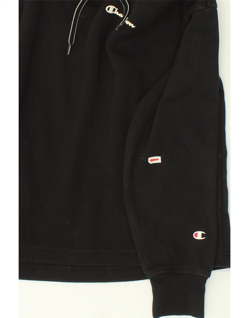 CHAMPION Womens Crop Graphic Hoodie Jumper UK 10 Small Black Cotton Vintage Champion and Second-Hand Champion from Messina Hembry 