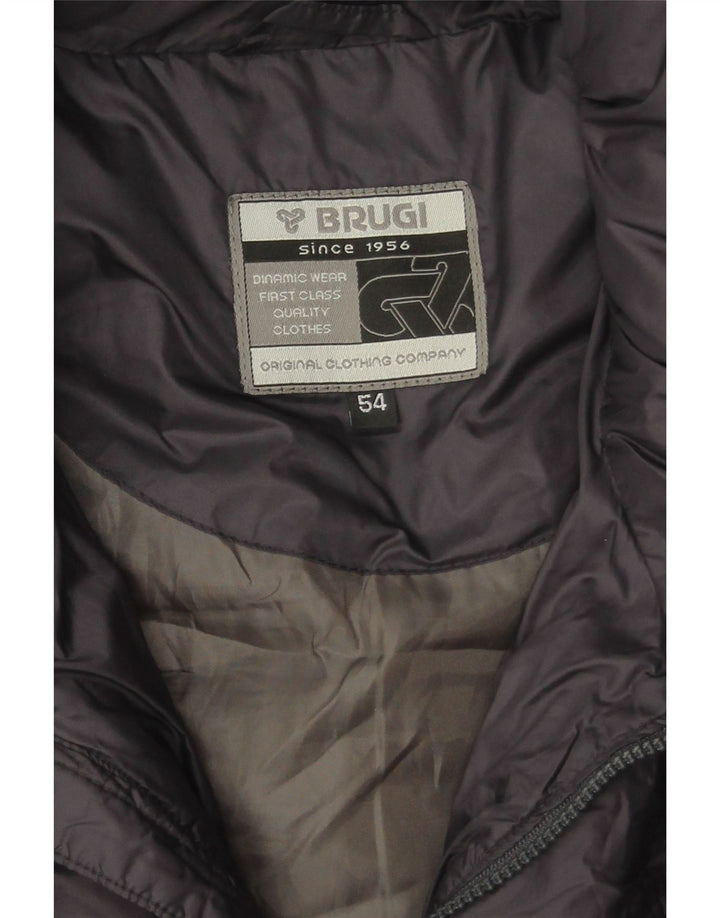BRUGI Mens Padded Jacket IT 54 2XL Navy Blue