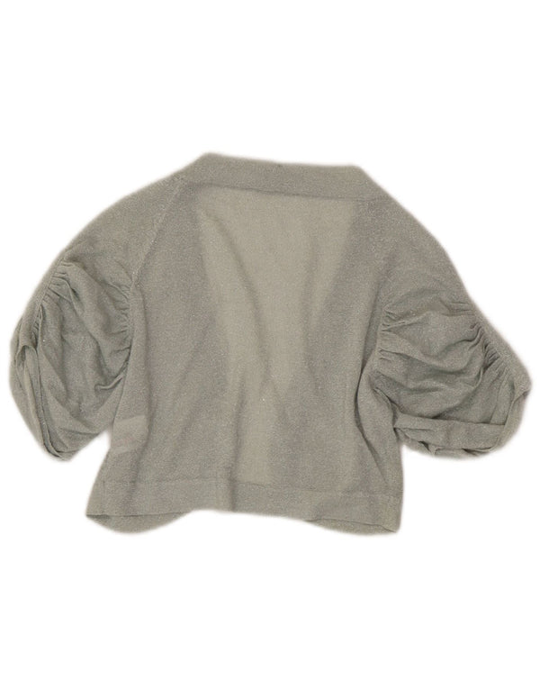 Coast Womens Short Sleeve Bolero Cardigan Sweater UK 10 Small  Grey Cotton