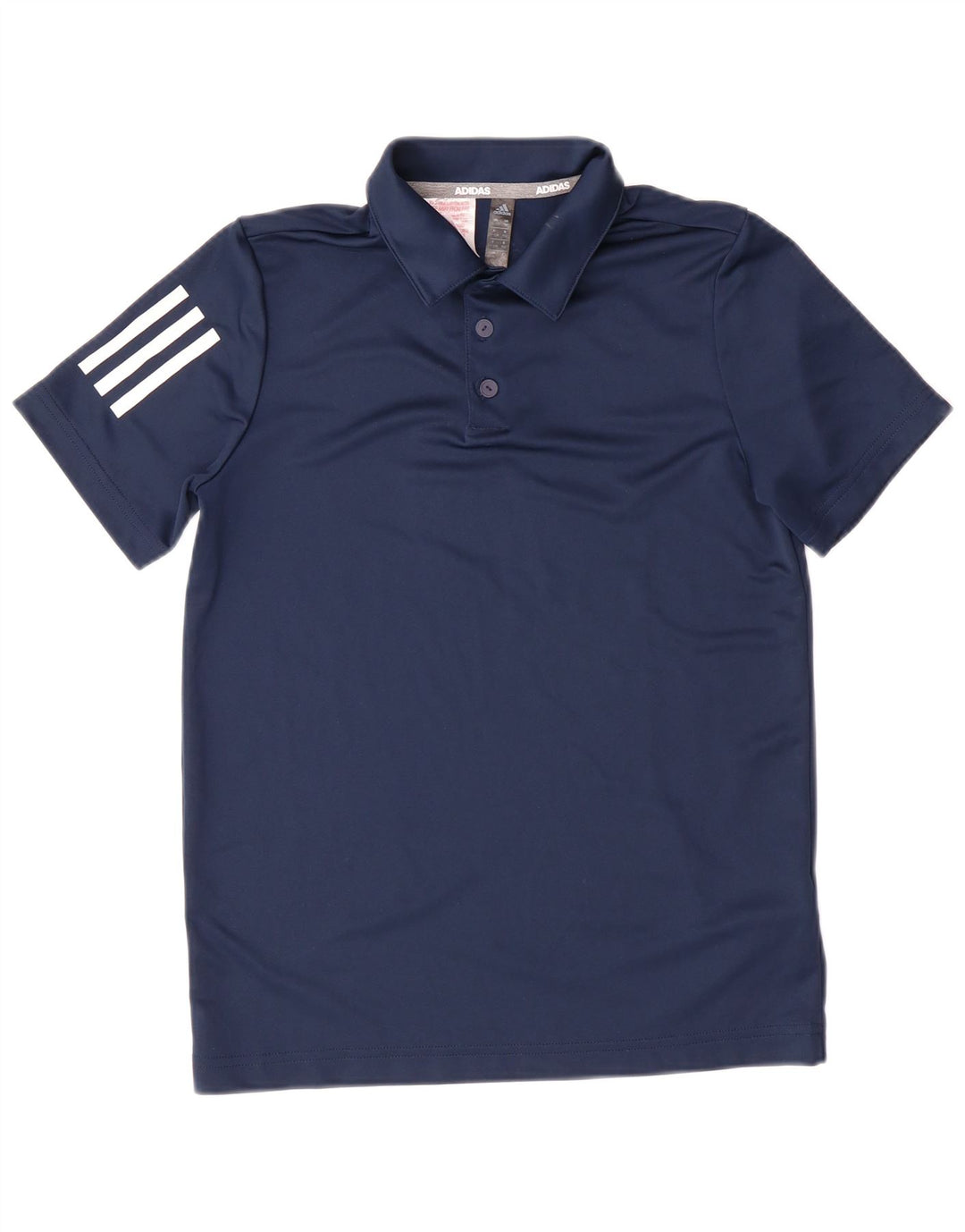 ADIDAS Boys Polo Shirt 11-12 Years Navy Blue Polyester