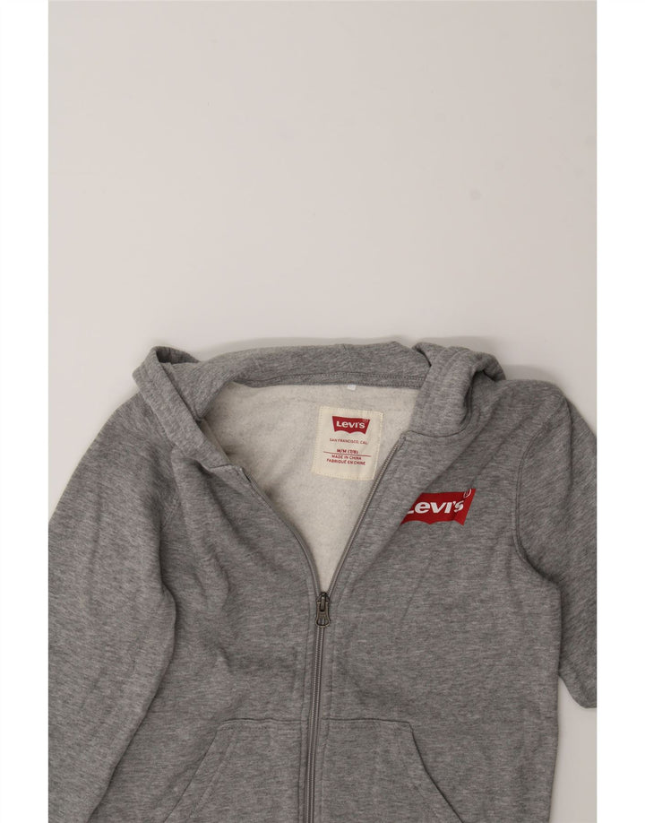 LEVI'S Girls Zip Hoodie Sweater 7-8 Years Medim Grey Polyester Vintage Levi's and Second-Hand Levi's from Messina Hembry 