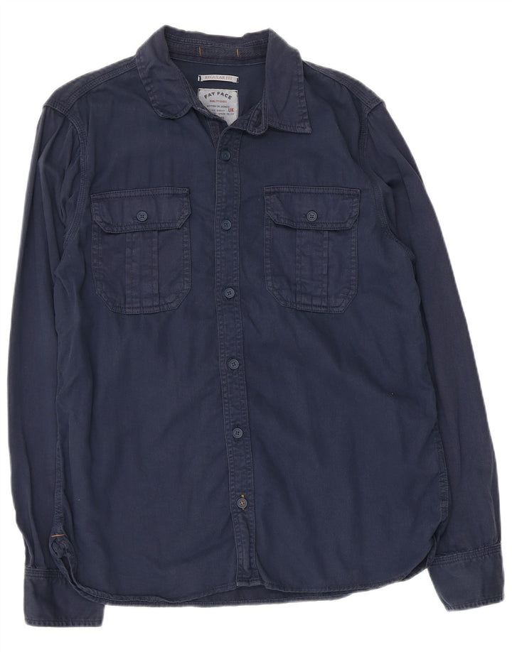 Fat Face Mens Regular Fit Shirt Medium Navy Blue Cotton