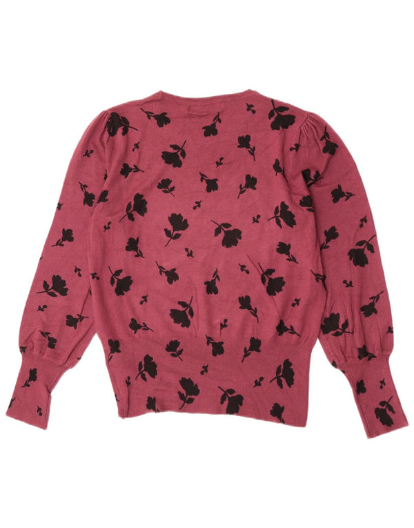 Marks & Spencer Womens Boat Neck Jumper Sweater UK 12 Medium Burgundy