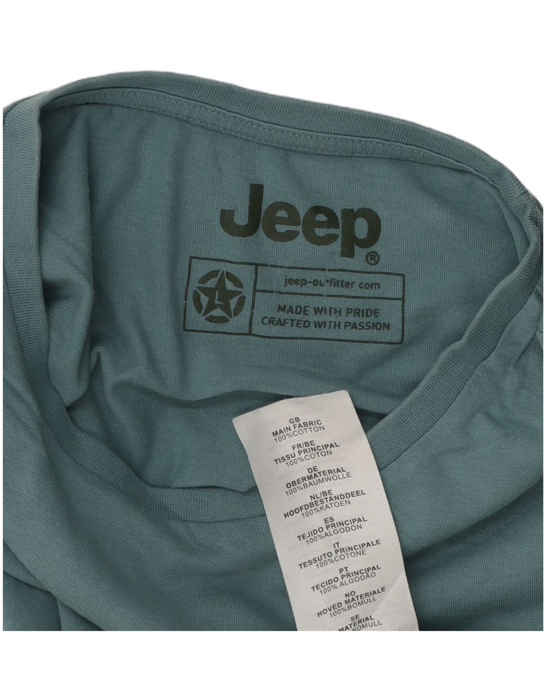 Jeep Mens Graphic T-Shirt Top Large Blue Cotton