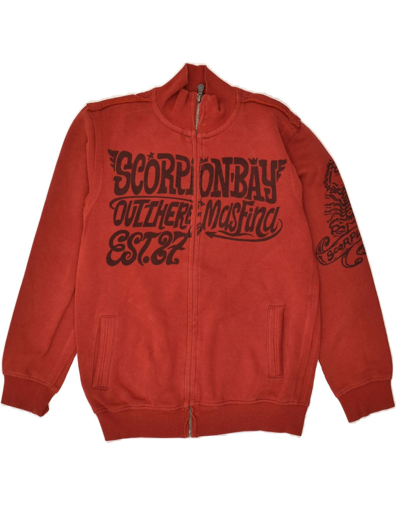 SCORPION BAY Boys Graphic Tracksuit Top Jacket 9-10 Years Medium Red | Vintage Scorpion Bay | Thrift | Second-Hand Scorpion Bay | Used Clothing | Messina Hembry 