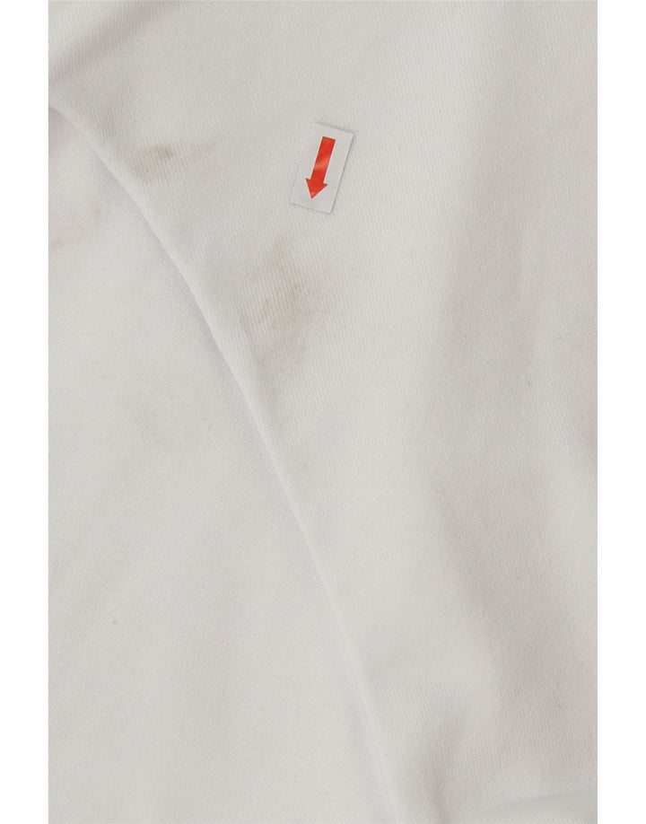 GUESS Womens Graphic Hoodie Jumper UK 12 Medium White Cotton Vintage Guess and Second-Hand Guess from Messina Hembry 