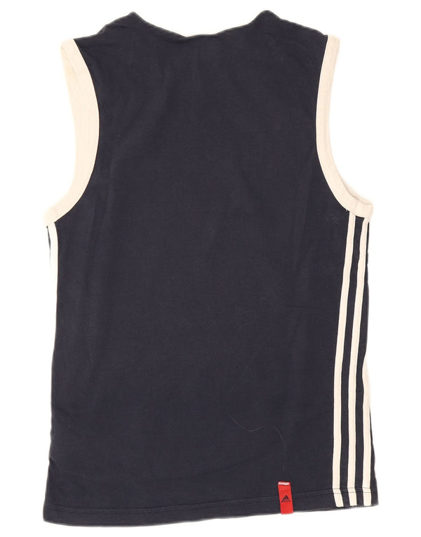 Adidas Mens Vest Top UK 34/36 Small Navy Blue Cotton