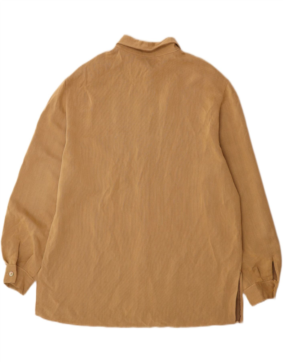 Vintage Womens Longline Shirt UK 16 Large  Beige Viscose