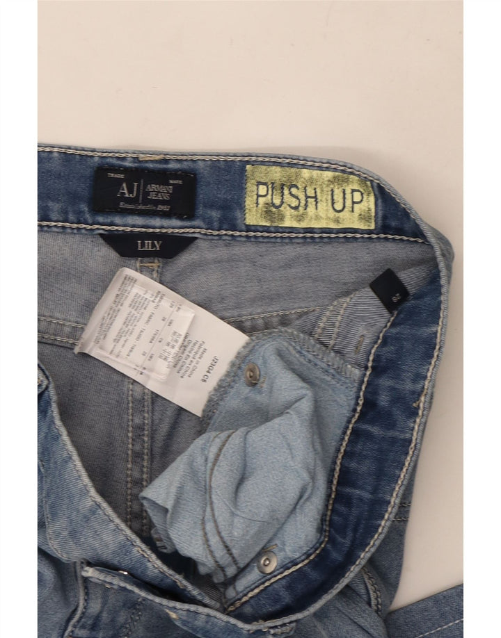 ARMANI Womens Lily Slim Jeans W28 L28 Blue Cotton