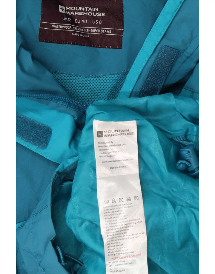 Mountain Warehouse Womens Isoory Hooded Rain Jacket UK 12 Medium Blue Nylon