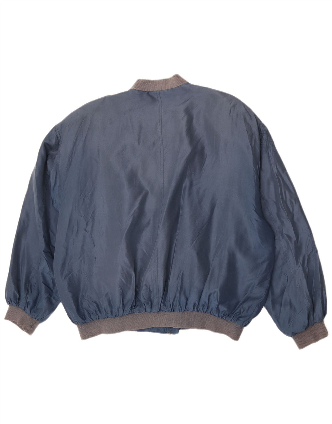 Vintage Mens Bomber Jacket UK 42 XL Blue Silk