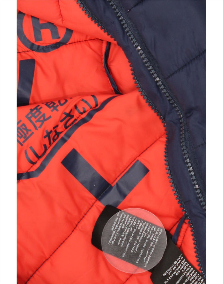 Superdry Mens Padded Jacket UK 40 Large Navy Blue Nylon