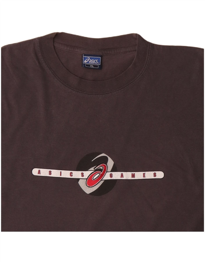 Asics Mens Graphic T-Shirt Top XL Grey Cotton