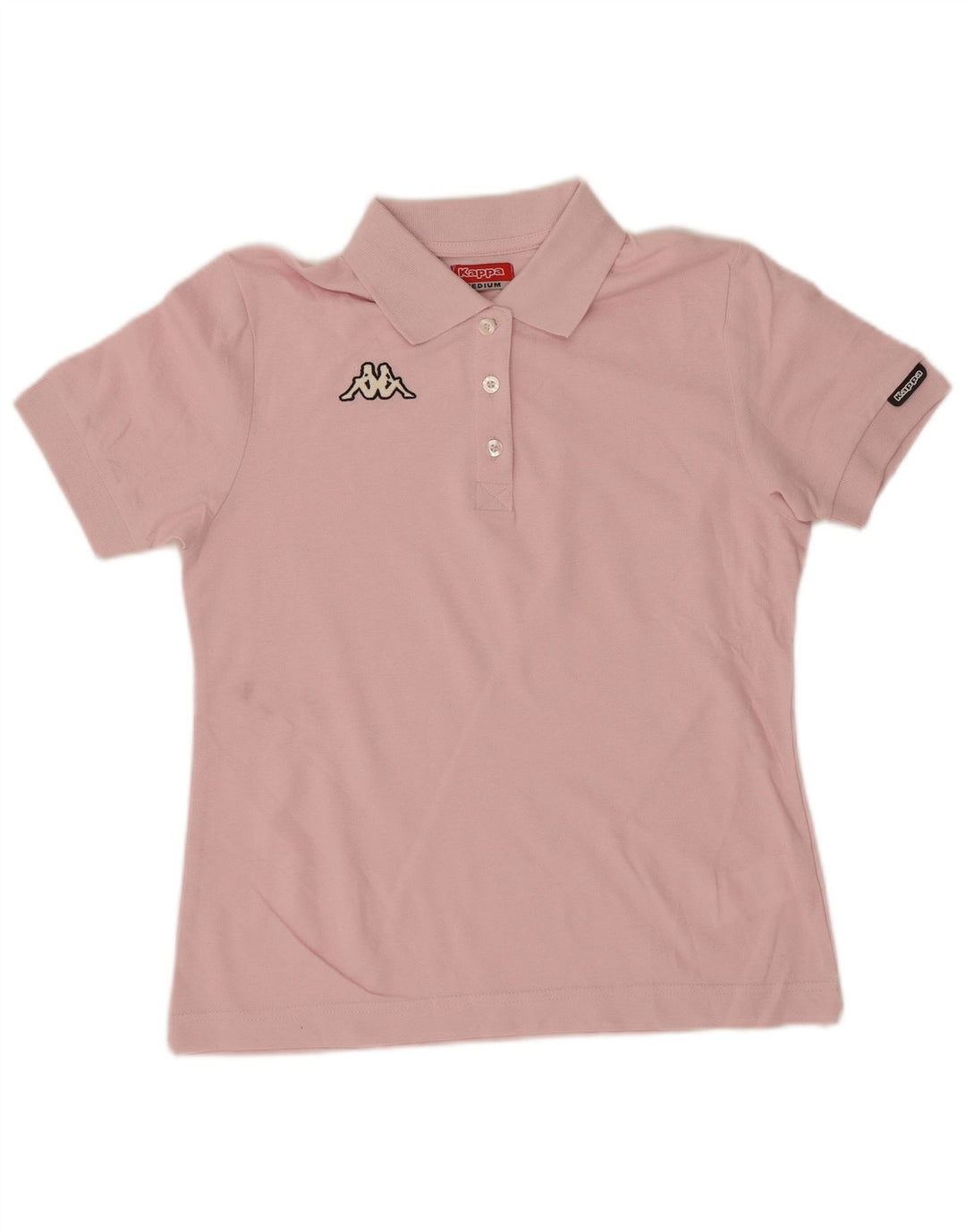 Kappa Womens Polo Shirt UK 12 Medium Pink Cotton