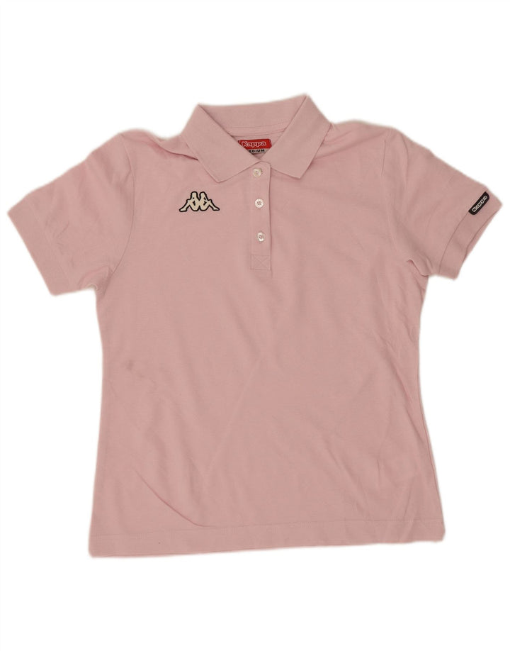 Kappa Womens Polo Shirt UK 12 Medium Pink Cotton