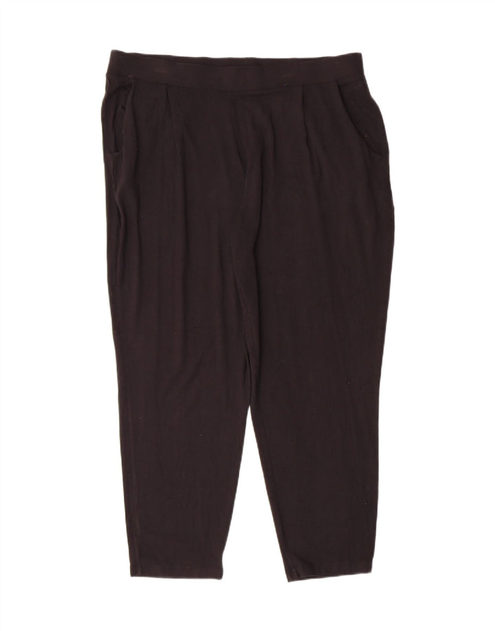 MARKS & SPENCER Womens Crop Tracksuit Trousers UK 16 Large Black Viscose Vintage Marks & Spencer and Second-Hand Marks & Spencer from Messina Hembry 