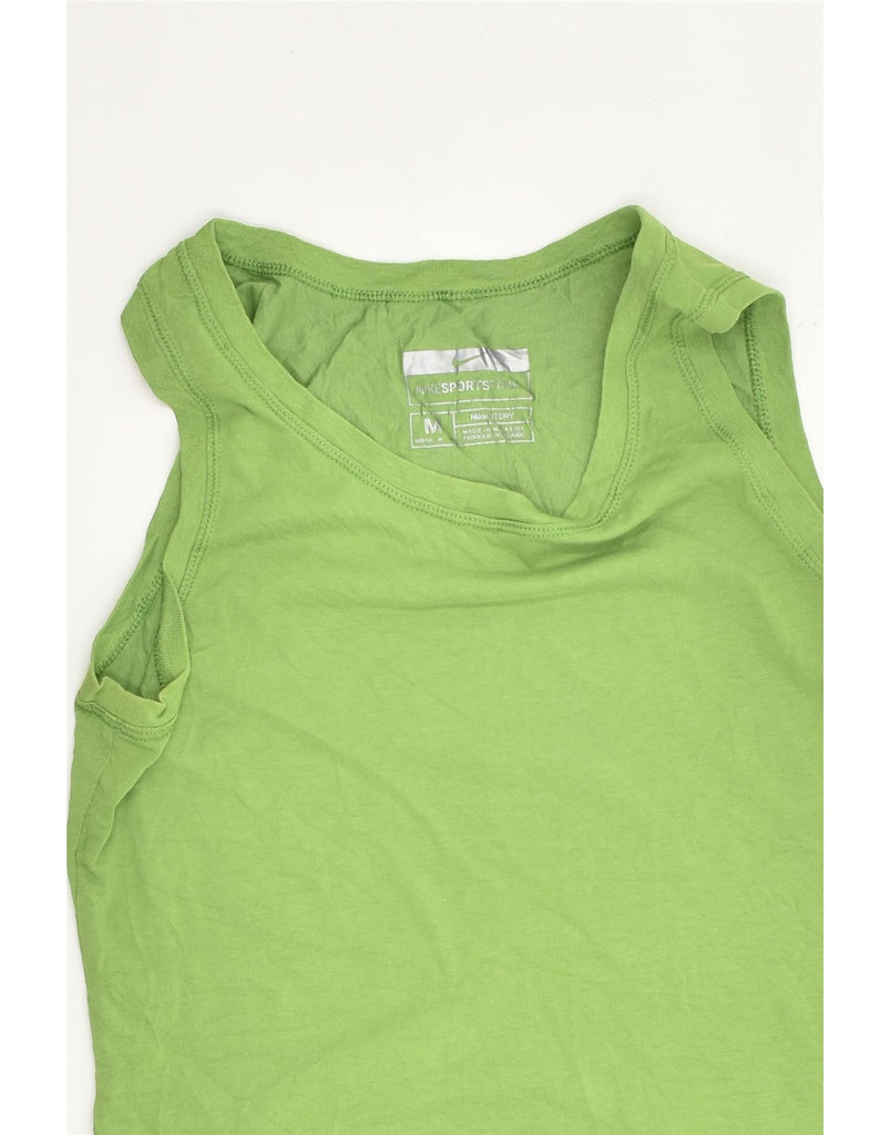 NIKE Womens Vest Top UK 12 Medium Green Cotton | Vintage Nike | Thrift | Second-Hand Nike | Used Clothing | Messina Hembry 