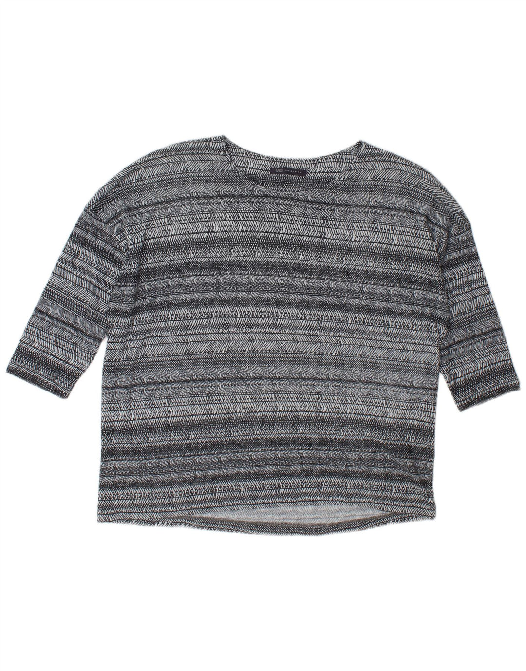 Marks & Spencer Womens Oversized Top 3/4 Sleeve UK 18 XL Grey Striped