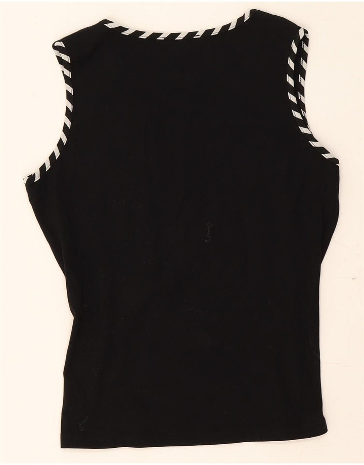 BAGUTTI Womens Graphic Vest Top UK 18 XL Black Modal Vintage Bagutti and Second-Hand Bagutti from Messina Hembry 