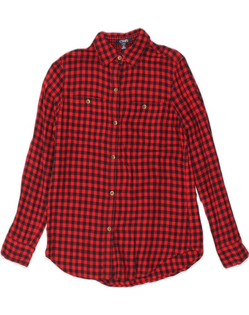 CHAPS Womens Shirt UK 10 Small Red Check Cotton | Vintage Chaps | Thrift | Second-Hand Chaps | Used Clothing | Messina Hembry 