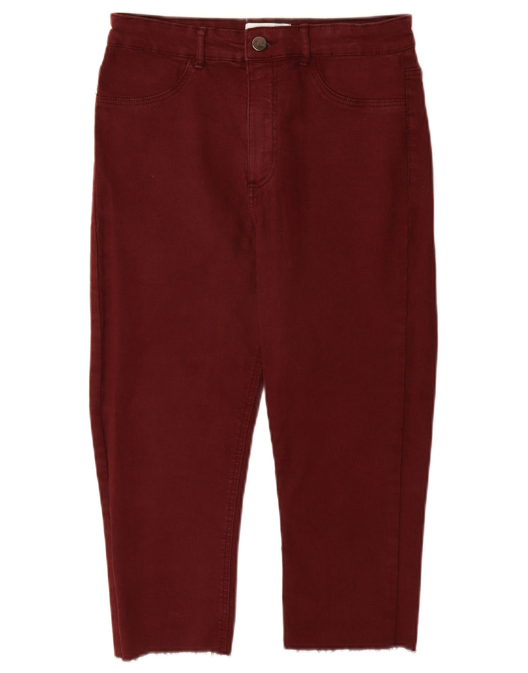Zara Womens Capri Jeans EU 40 Medium W30 L18 Burgundy