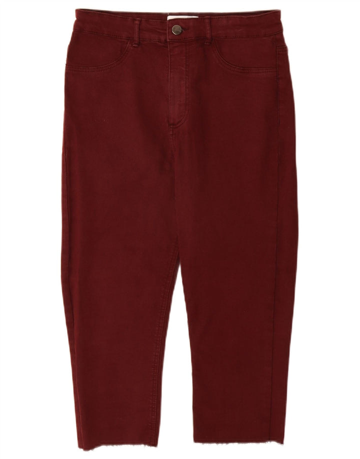 Zara Womens Capri Jeans EU 40 Medium W30 L18 Burgundy