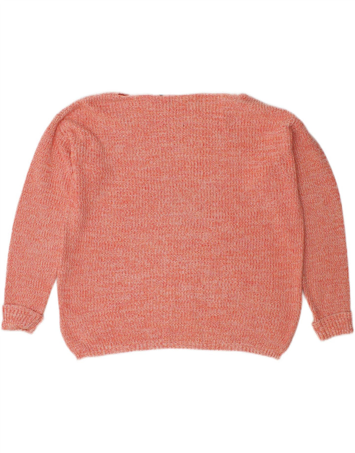 MARKS & SPENCER Womens Boat Neck Jumper Sweater UK 14 Medium Orange