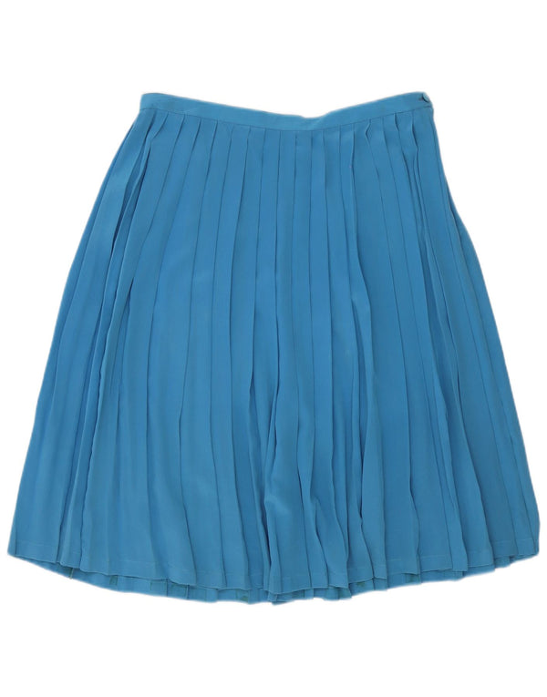 Vintage Womens Knife Pleated Skirt W32 Large Blue