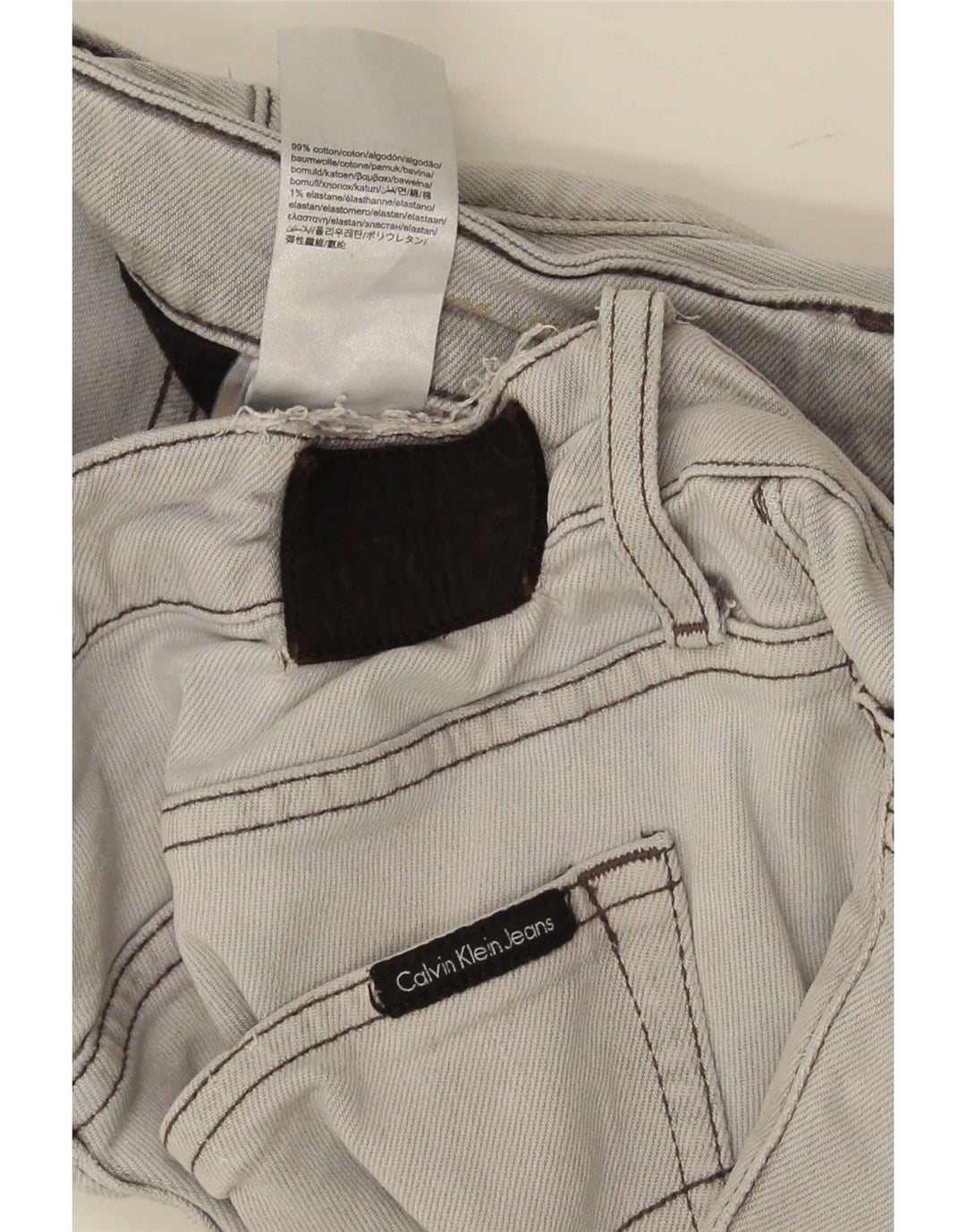 Calvin Klein Mens Slim Jeans W36 L32 Grey Cotton