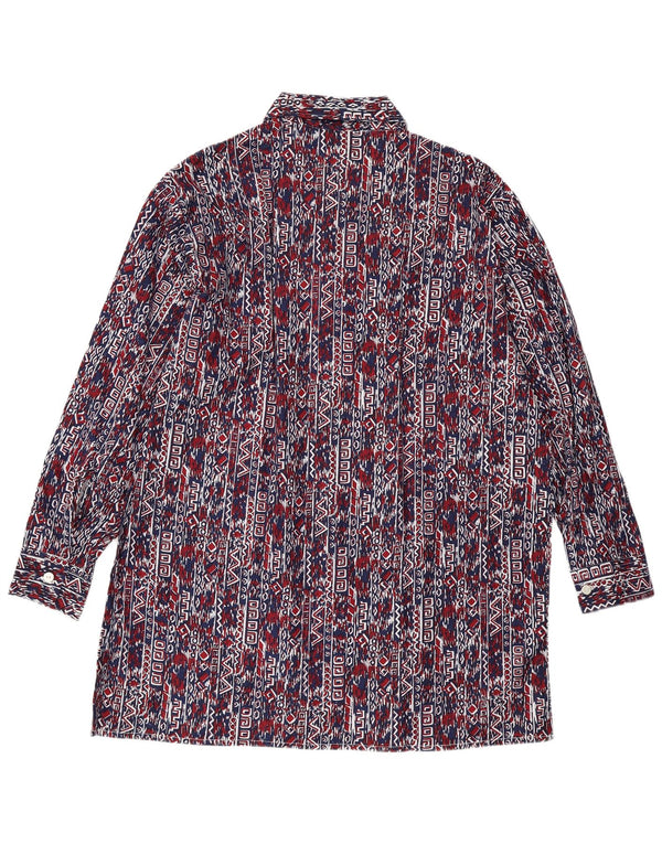 VINTAGE Mens Shirt Size 41 Large Navy Blue Geometric