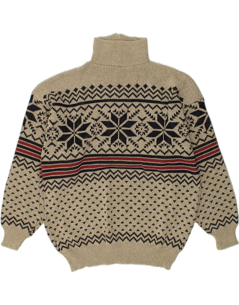 VINTAGE Mens Zip Neck Jumper Sweater XL Grey Fair Isle | Vintage Vintage | Thrift | Second-Hand Vintage | Used Clothing | Messina Hembry 