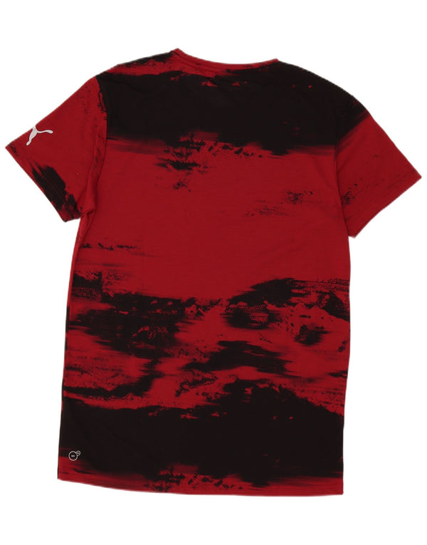 Puma Mens T-Shirt Top Medium Burgundy Colourblock