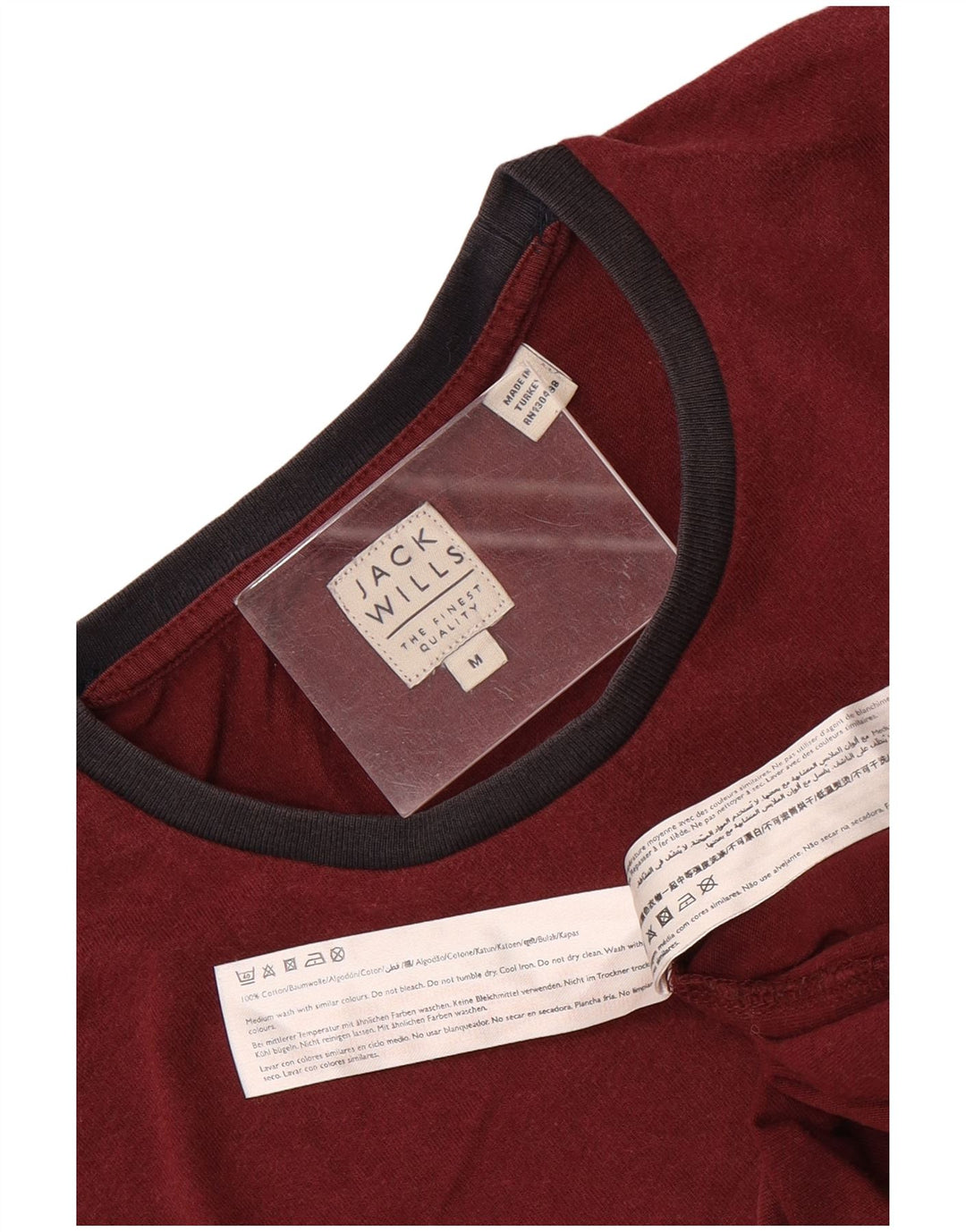 Jack Wills Mens T-Shirt Top Medium Maroon Cotton