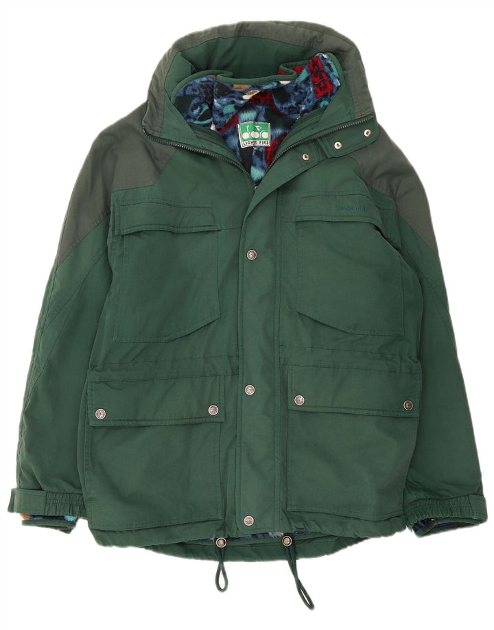 Diadora Mens Loose Fit Windbreaker Jacket UK 38 Medium Green Polyester