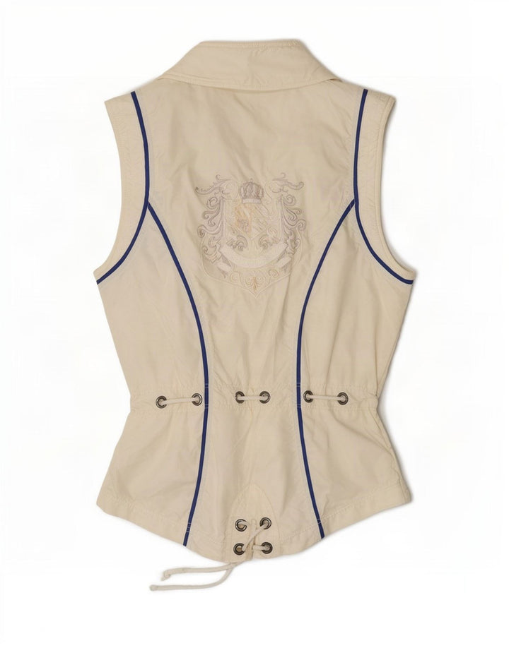 Sportalm Womens Graphic Gilet EU 36 Small Off White Colourblock Polyamide