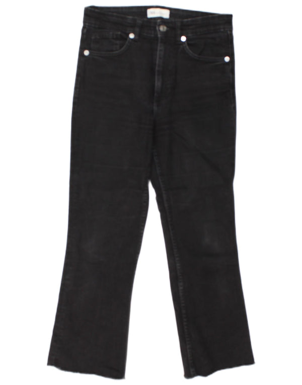Zara Womens Cropped Jeans EU 40 Medium W30 L24 Black