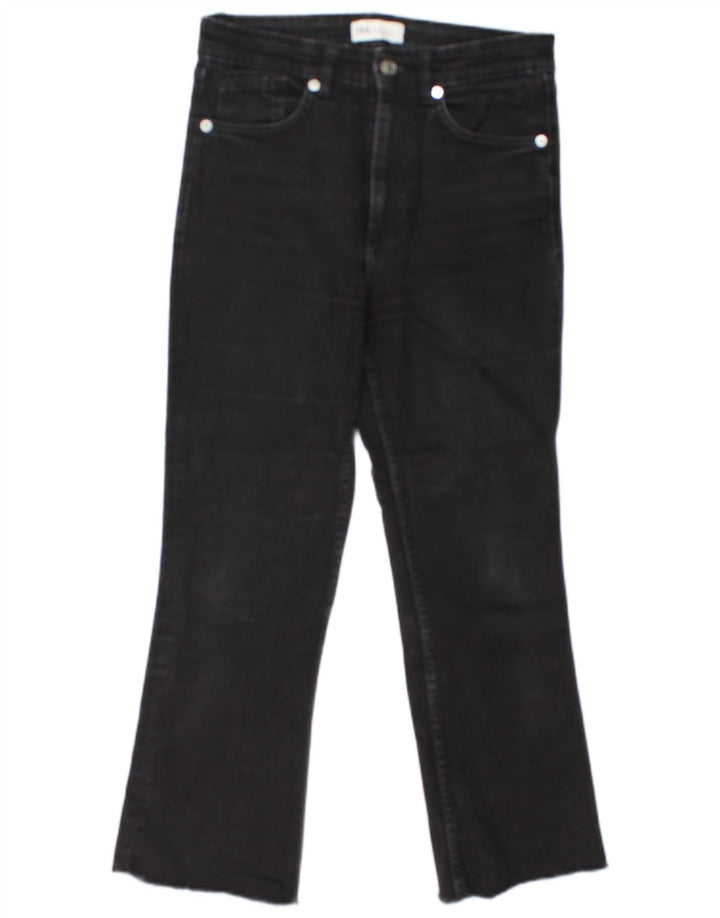 Zara Womens Cropped Jeans EU 40 Medium W30 L24 Black