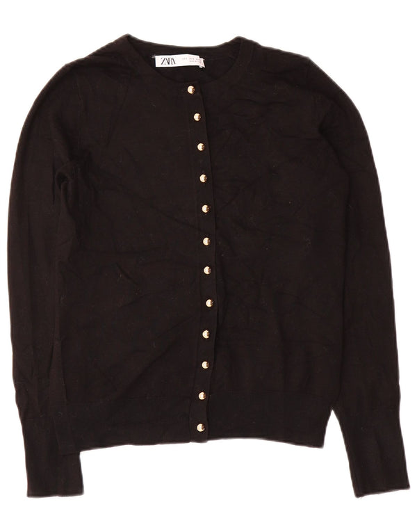 Zara Womens Cardigan Sweater UK 10 Small Black Viscose