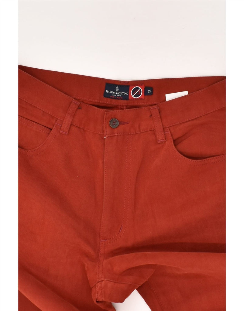 MARINA YACHTING Mens Straight Casual Trousers W30 L30 Red Cotton | Vintage Marina Yachting | Thrift | Second-Hand Marina Yachting | Used Clothing | Messina Hembry 