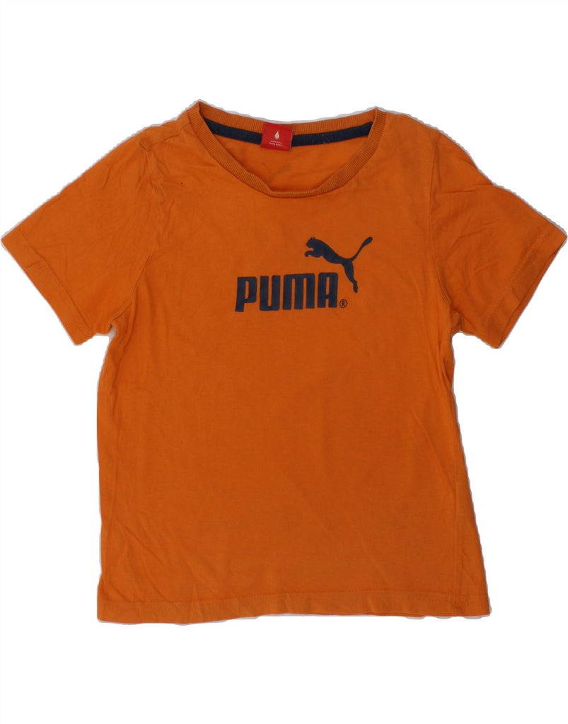 PUMA Boys Graphic T-Shirt Top 5-6 Years Orange Cotton | Vintage Puma | Thrift | Second-Hand Puma | Used Clothing | Messina Hembry 