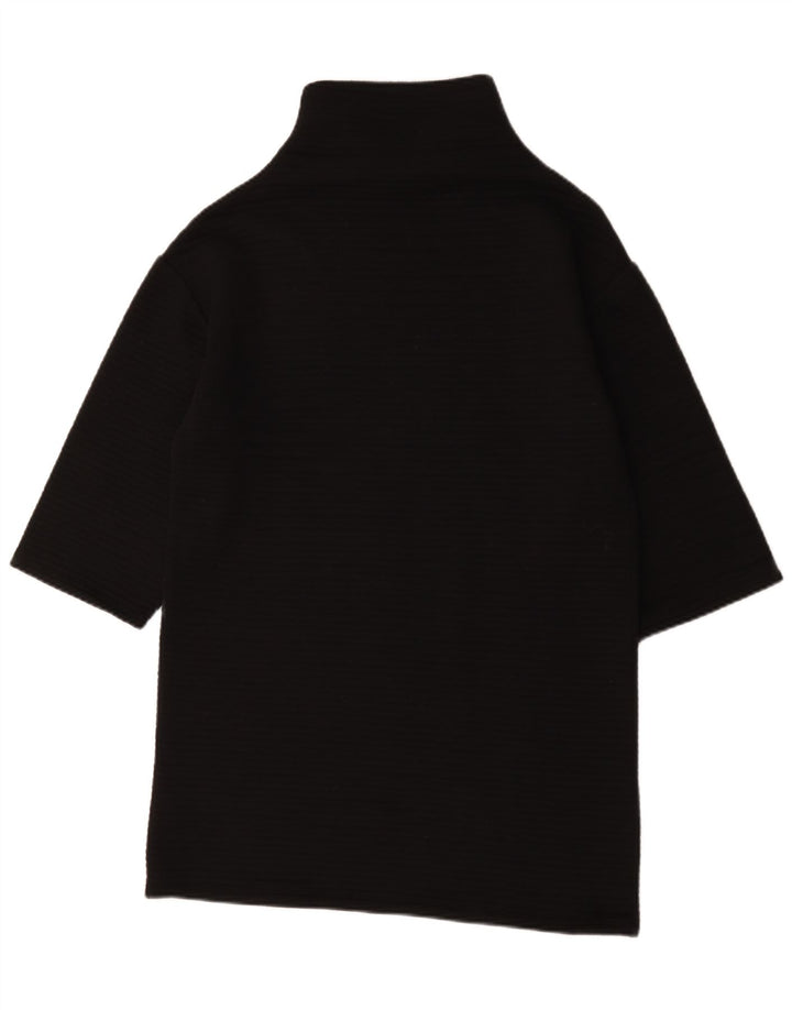 Zara Womens Top 3/4 Sleeve UK 14 Medium Black Polyester