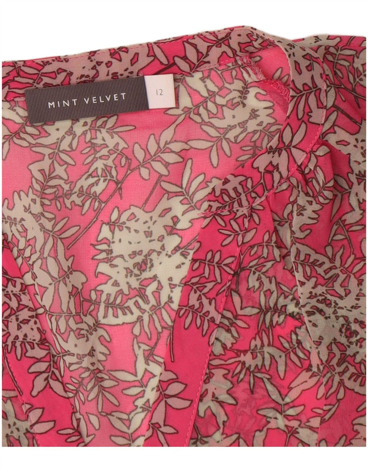 MINT VELVET Womens See Through Blouse Top UK 12 Medium Pink Floral