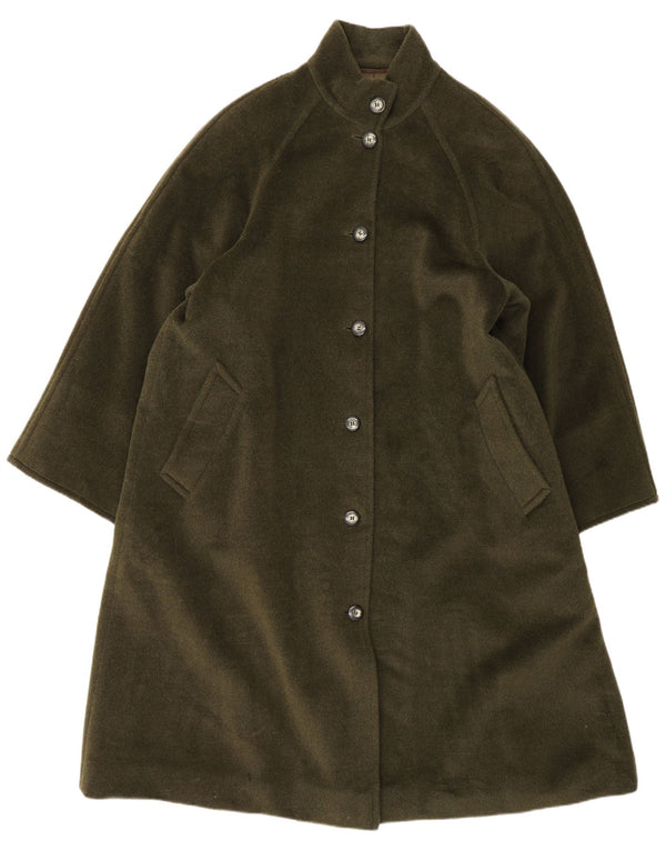 Max Mara Womens Overcoat UK 12 Medium Khaki Virgin Wool