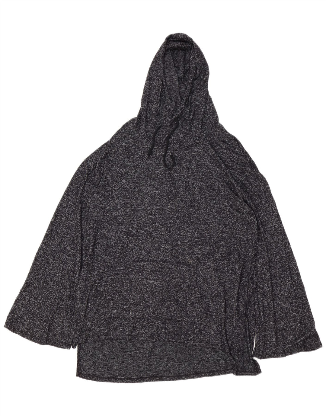 MOSSIMO Womens Hooded Longline Blouse Top UK 16 Large Grey Flecked Rayon