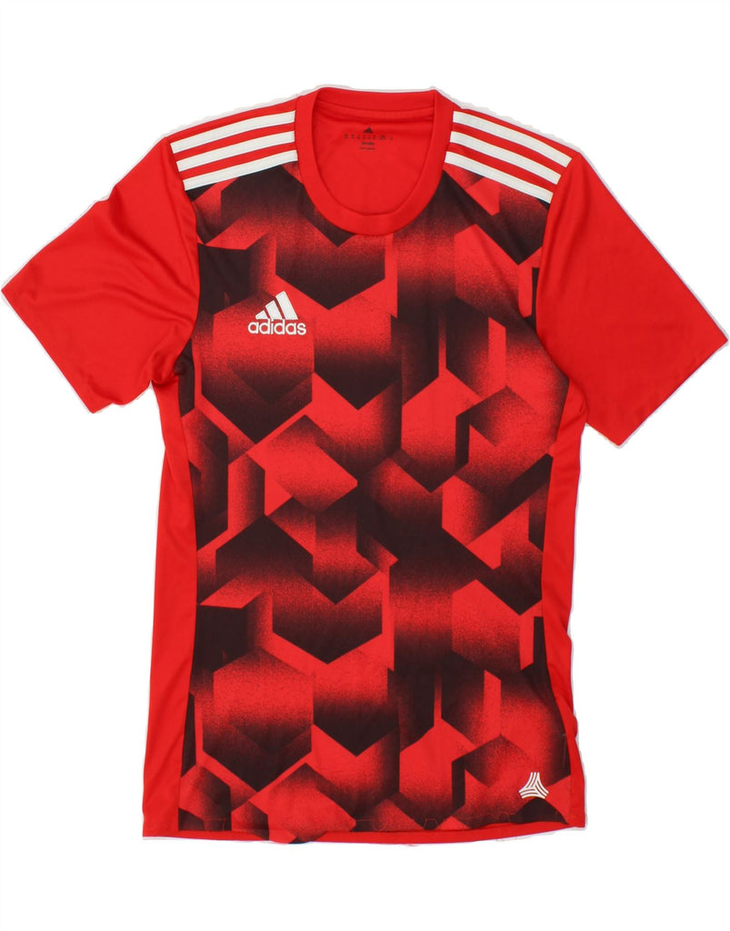 ADIDAS Mens Climalite Graphic T-Shirt Top XS Red Geometric Polyester | Vintage Adidas | Thrift | Second-Hand Adidas | Used Clothing | Messina Hembry 