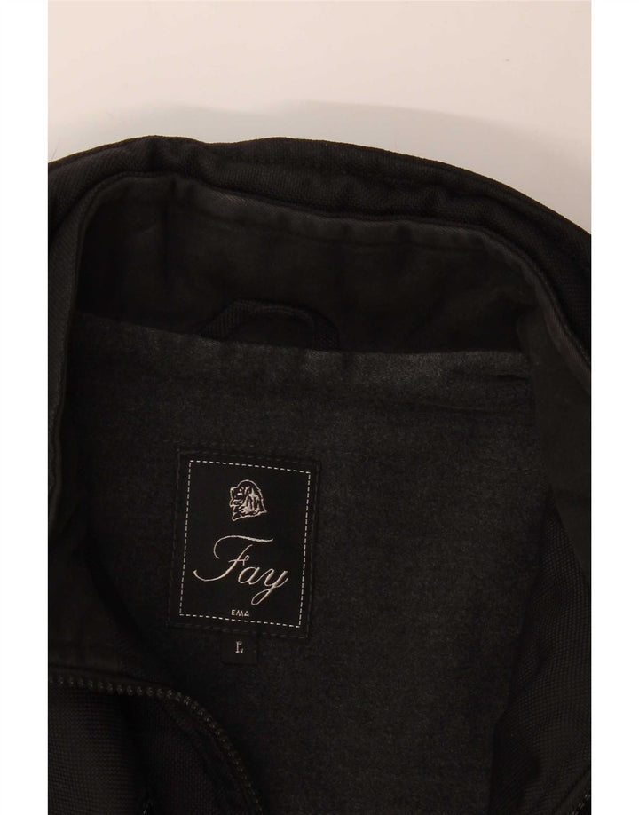 Fay Womens Overcoat UK 16 Large Black