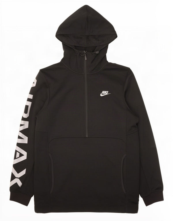 Nike Womens Air Max Oversized Zip Neck Hoodie Jumper UK 10 Small Black