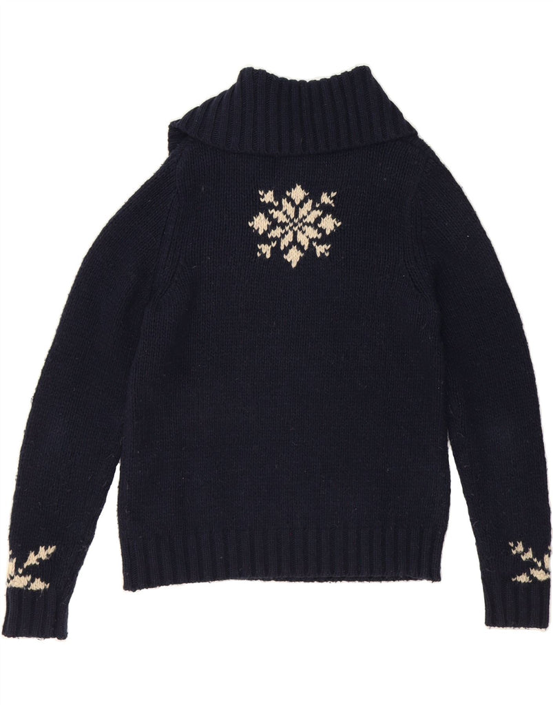 EDDIE BAUER Womens Polo Neck Jumper Sweater UK 14 Medium Navy Blue Vintage Eddie Bauer and Second-Hand Eddie Bauer from Messina Hembry 