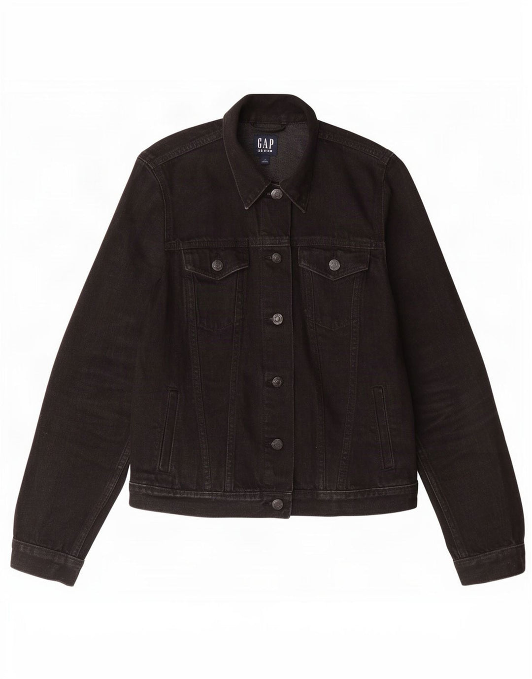 Gap Womens Denim Jacket UK 6 XS Black Cotton